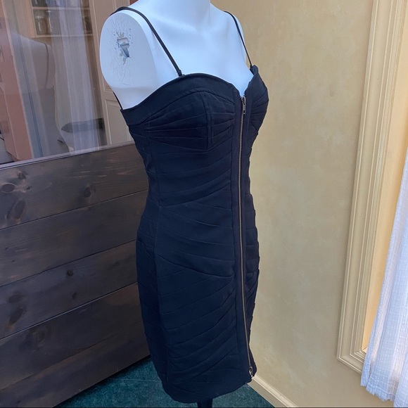 Tracy Reese corset black dress strappy LBD sweetheart neckline size 6 - Picture 2 of 6